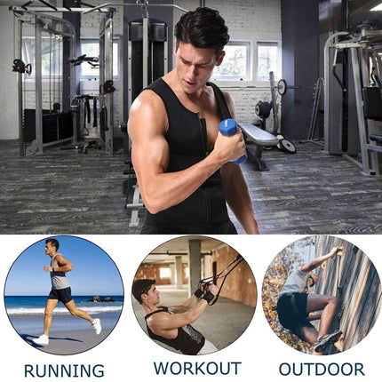 Hot Slimming Sauna Sweat Vest for Men Heat Trapping Pullover Sweat Enhancing Vest Workout Body Shaper Reduce Weight Tank Tops