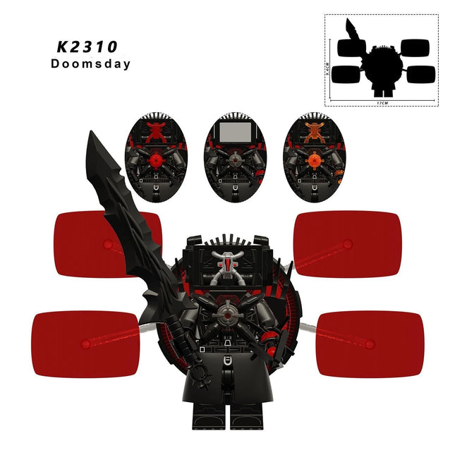 KDL852 New Female Skibidi Toilet Set Building Blocks Colck Man Gmen Cameraman Titan DrillMan Simulator Mini Action Figure Toys
