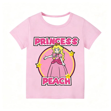 Super Marioes Bros Cute T-shirts Boys Girls Anime Cartoon Cute Short-sleeved Tops Children Summer Fashion T-shirt Kid Clothes