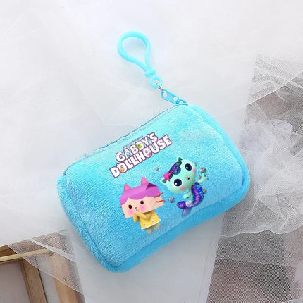 Kawaii Gabby Dollhouse Coin Purse Cute Anime Cat Headset Mini Bag Child Birthday Gifts Keychain Pendant Bags Cartoon Girl Wallet