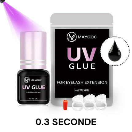 MAYOOC UV Eyelash Glue Adhesive Eyelash Extensions 0.1S Fast Drying Strong False Eye Lash Extension Glue Lasting Custom Logo
