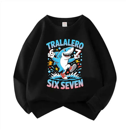 Pullover Spring Crew Neck Six Seven Italian Brainrot 67 Number Graphic Print Hoodie Boy/Girl Kids Comfortable Sweatshirt