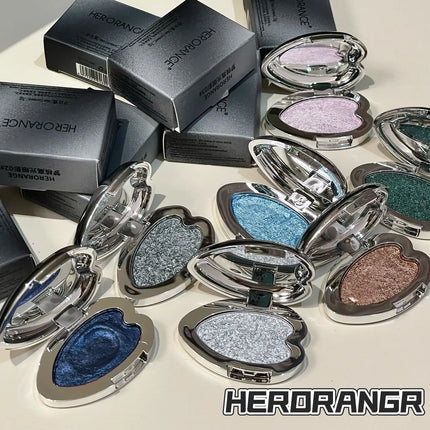 Pearlescent Blue Metallic Eyeshadow Palette Punk Smoky Purple Mashed Potato Waterproof Shimmer Glitter Heart-shaped Eye Shadow