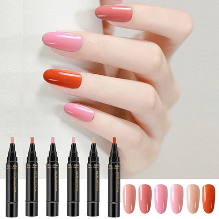 Summer Neon Gel Nail Polishs Pen Long Lasting Pure Color Nail Gel Nail Arts Marker Manicure Pen Nail Polishs Base Top Coat Gel