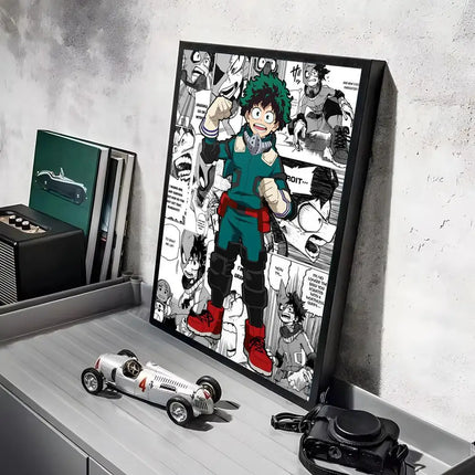 My Hero A-Academia Poster Stickers Mural Painting Self-Adhesive Wall Decals for Bedroom Living Room Home HD Decor Gift