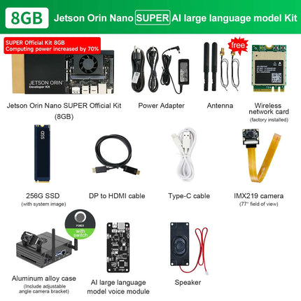 Official Jetson Orin NANO SUPER Development Board 8GB RAM 67 TOPS AI Large Model Developer Kit For Embedded And Edge Systems