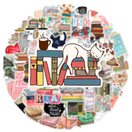 10/30/50PCS Cartoon Animal Reading PVC Sticker Aesthetic Decoration Scrapbooking Stationery School Supplies