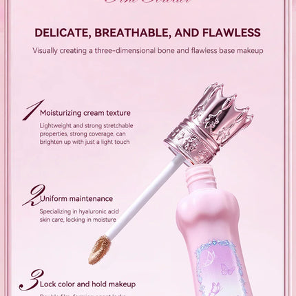 Hua Yin Ji Brightening Concealer, a fair-skinned girl's tender pink look, natural nude makeup, and a natural look,flowers