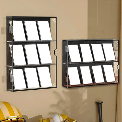 Sports Card Display Case Dustproof Wall Mount Sports Card Holder Large Capacity Protection for Office