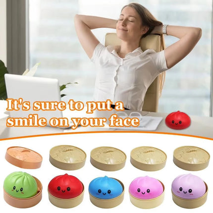 New Giant Squishies Dumpling Bun Toy, Slow Rising Glitter Dumpling Stress Ball, Stress Relief Fidget Toy for Home Office Travel