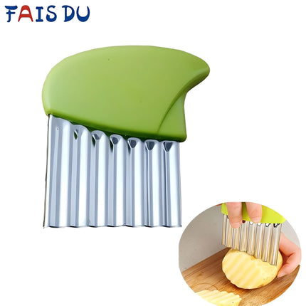 1PC Stainless Steel Potato Knife Wave Shaped French Fries Potato Chip Slicer Carrot Fancy Vegetable Cutter Kitchen Accessories