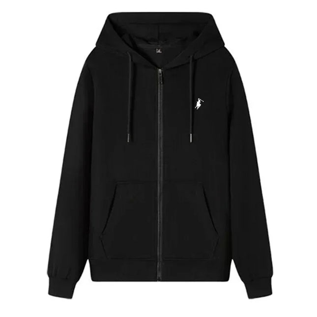 2025 Men's Knit Hoodies New Autumn Winter Casual Zipper Sweatshirts Fashionable Outdoor Jogging Fitness Warm Sportswear