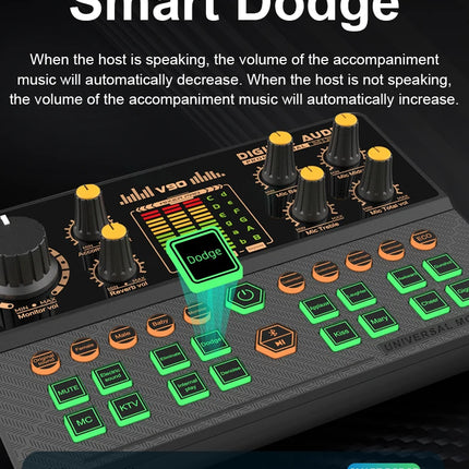 Gaming Audio Mixer,Streaming Mixer with Audio Interface BT Sound Board Voice Changer Sound Card,for PC Phone Live Streaming