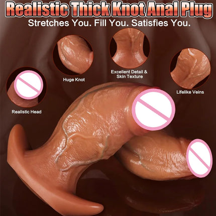 Realistic Silicone Dildo Anal Butt Plug with Anchor Base Prostate Female Big Dick Huge Penis G-spot Masturbation Adult Sex Toys