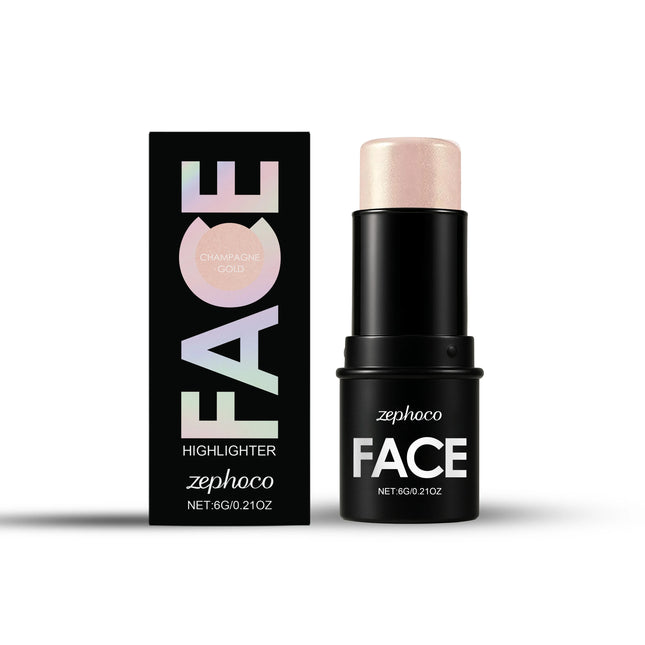 Champagne Gold Highlighter Stick Creamy Shimmer Face Illuminator Contour Makeup Glow For All Skin Types Portable Touch Up