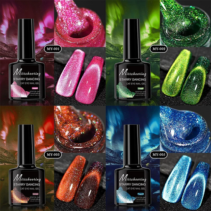 Romantic Galaxy Cat Eye Gel Nail Polish Semi-permanent Glitter Soak Off UV Holographic Magnetic Rainbow Gel for Nail Manicure