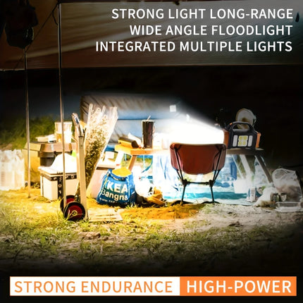 New Upgrade Rechargeable High Power Solar LED COB Flashlight With Power Bank Waterproof Multifunctional Hand Lamp For Outdoor