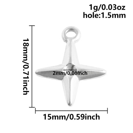 5pcs Kawaii Charm Flower Star Crab Stainless Steel Pendants For Jewelry Making Supplies Assorted Mini Charms In Bulk DIY Finding