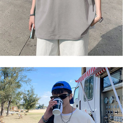 Men's Cotton T-shirts White Men's Casual Summer Wear Oversized T Shirt Solid Tee Shirts for Men 5XL Big Size Male Clothes