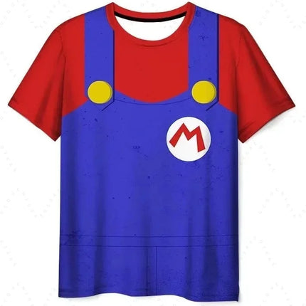 2026 Summer New Anime Super Mario T Shirt Sports Speed Drying Fashion Casual T-Shirt Boy Girl Unisex Children's Clothing Tees