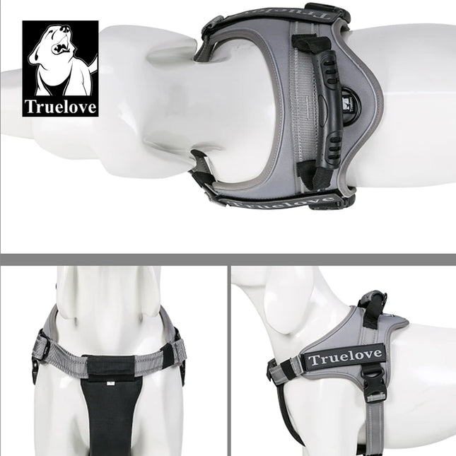 Truelove Dog Harness No-Pull Reflective Stitching Night Visibility Outdoor Adventure Big Dog Harness Match Puppy Vest TLH5753