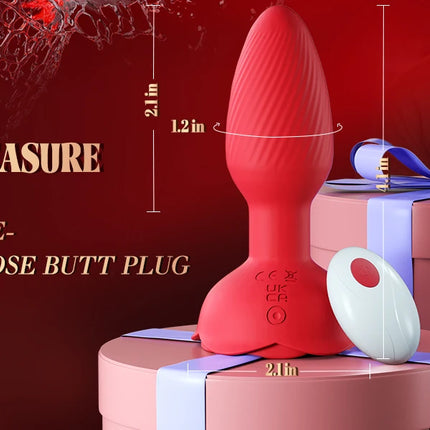 360° Rotation Vibrating Butt Plug Prostate Massager Remote Control Anal Vibrator Anal Plug with LED Anus Sex Toy for Man Gay
