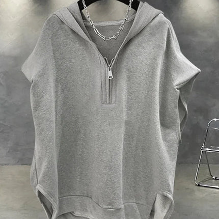 Summer Zipper Hooded Sleeveless T-shirt Men's Korean Fashion Tank Tops 2026 New Y2K Streetwear Casual Vests Hip Hop Tee Shirts