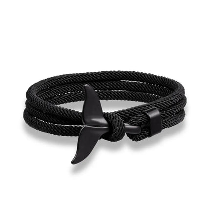 Ocean Style Whale Tail Anchor Bracelet for Men Women Multilayer Adjustable Rope Couple Bracelets Fashion Friendship Jewelry Gift