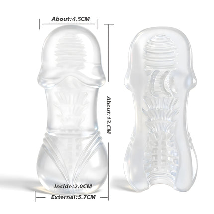 13cm Male Masturbator Transparent Jelly Artificial Vaginal Real Pussy for Men Penis Exerciser Cock Enlarger Suck Sex Toys Erotic