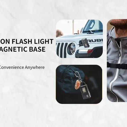 Mini USB Rechargeable LED Flashlight - Portable Super Bright Torch with Tail Magnet, Side COB Emergency Light & Camping Lantern