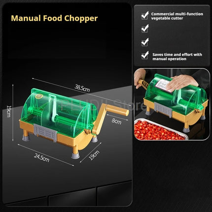 Manual Food Chopper for Chili Green Onion Coriander Garlic  Hand Crank Design Efficient Kitchen Tool