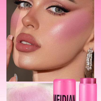 4pcs Matte expansion color, natural nude makeup, lips and cheeks, transparent jelly, powder blusher stick, powder blusher cream