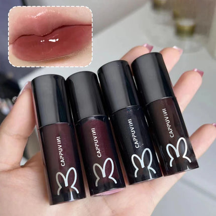 Cappuvini Water Glazed Mirror Lip Gloss Makeup Long Lasting Color Liquid Lipstick Crystal Jelly Moisturizing Lip Glaze Cosmetics