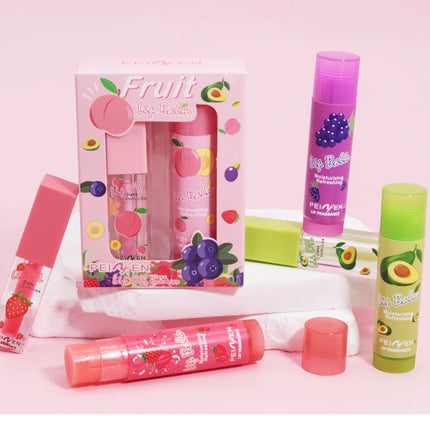 2PCS Lip Oil Lip Balm Set All-Day Long-Lasting Moisturizer Lip Care Plumps Lips Reduces Lip Lines Lipstick & Nourishment