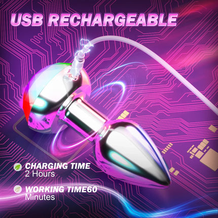 Voice control Anal Plug Vibrator APP Wireless Control Female Vagina Masturbator Butt Plug  LED Colorful Light Sex Toys for Women