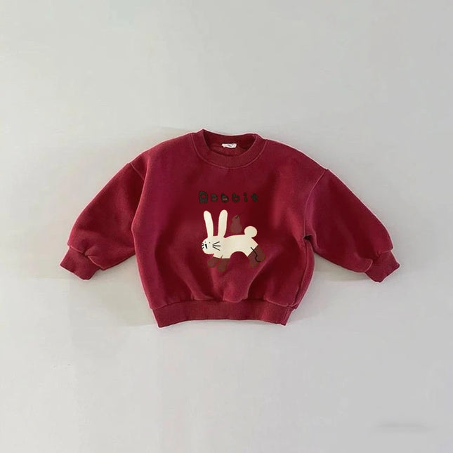 Fashion Simple Tops Long-sleeeved Hoodie Outer Wear Kids New Lovely Clothing Printed Round Neck Pullovers Child Boys Sweatshirts