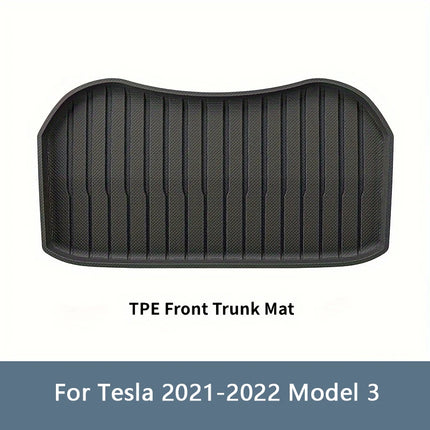 for Tesla Model 3 / Y Front Rear Trunk Mats Upgrade TPE Lower Trunk Storage Pad Protective Cover Cargo Liner Tray Anti Dirty Pad