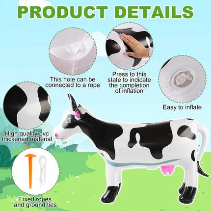 1PC  Inflatable Cow Blow up Farm Animals Western Birthday Party Decorations Decorative Inflatable Animals Gifts for Farm