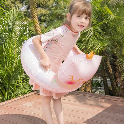 Children's Inflatable Toys Swimming Ring Crown Cat Summer Pool Party Inflatable Floating Circle with Handle Water Toys for Kids