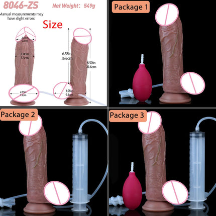 SXXY 8 Styles Double Layer Soft Silicone Squirt Dildo Strong Suction Cup Realistic Ejaculating Butt Plug анальная пробка Sex Toy