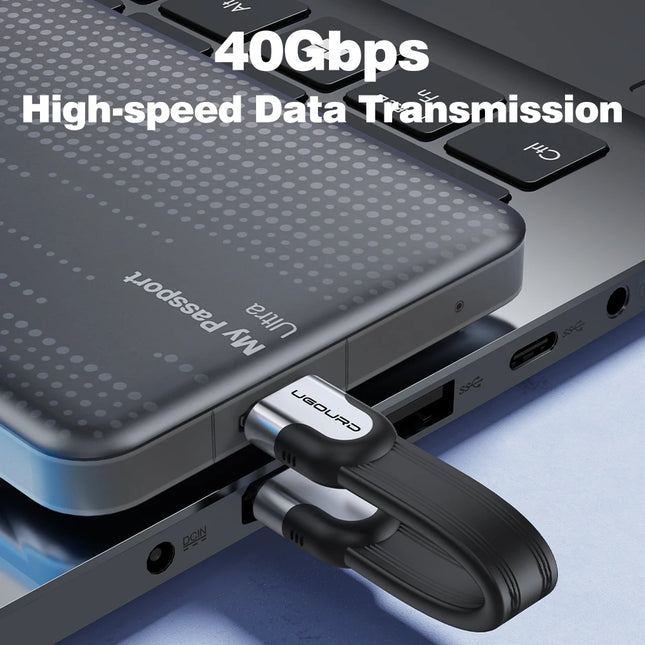 40Gbps Thunderbolt 4 USB C Full Function Flat USB 4 Data Cable 0.15m 1m 8K PD 240W Cord for Thunderbolt3 iPhone 15/16 SSD