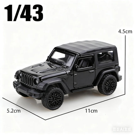 Packaged 1/43 New Alloy Jeep Wrangler Rubicon Pull-Back Off-Road Model, Three-Door Metal Model, Exquisite Gift for Children