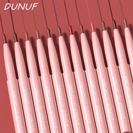 12-Pack Velvet Matte Lip Liner Pens Easy Coloring Lip Outline Pen Long-lasting Moisturizing Lip Makeup Women's Beauty Tools