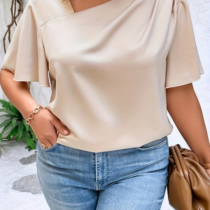 Plus SizeTemperament Blouse Casual Loose Woman Shirt Elegant Short Sleeve Blouse Weekday