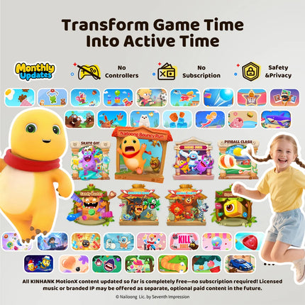 KINHANK MotionX Video Game Console for Kids & Families Ongoing Updates Kids Toy Active Play System Indoor Physical Activity