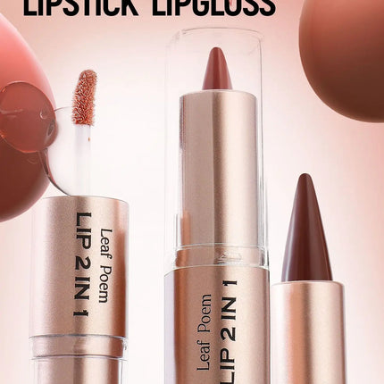 Black Brown Tapered Lip Liner Contour Pencil Double Head Mirror Plumping Lip Glaze Crystal Lip Gloss Sexy Red Lips Tint Makeup