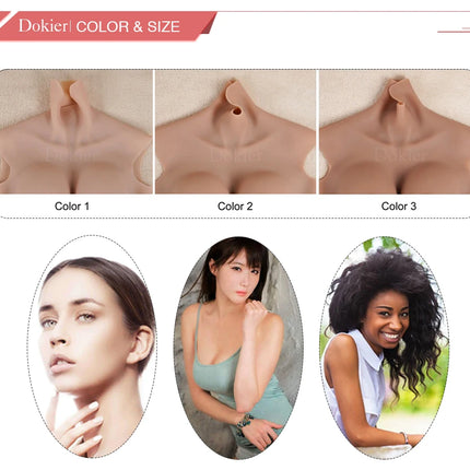 Dokier No-oil Silicone Breast Forms Fake Boobs Plate Enhancer Tits Male to Shemale Transgender Drag Queen Crossdressing Cosplay