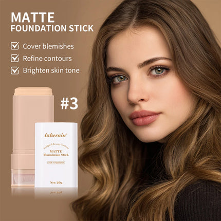 Matte Foundation Stick Waterproof Coverage Travel Flawless Eraser Foundation Stick Lightweight Enhance Skin Radiance Face Makeup