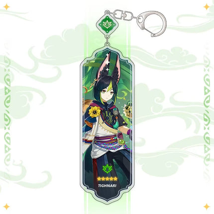 Anime Keychain Linnea Flins Durin Mualani Furina Arlecchin Key Chain Accessories Genshin Impact Cute Bag Pendant Key Ring Gift