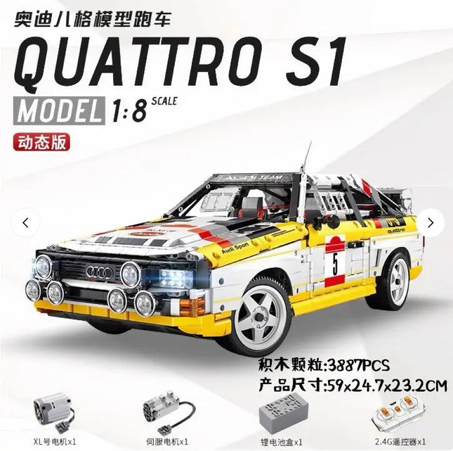 3887Pcs Technical 1:8 City Super Speed S1 Sports Car  Building Blocks Remote Control Quattro Vehicle Bricks Toys Kids Gifts
